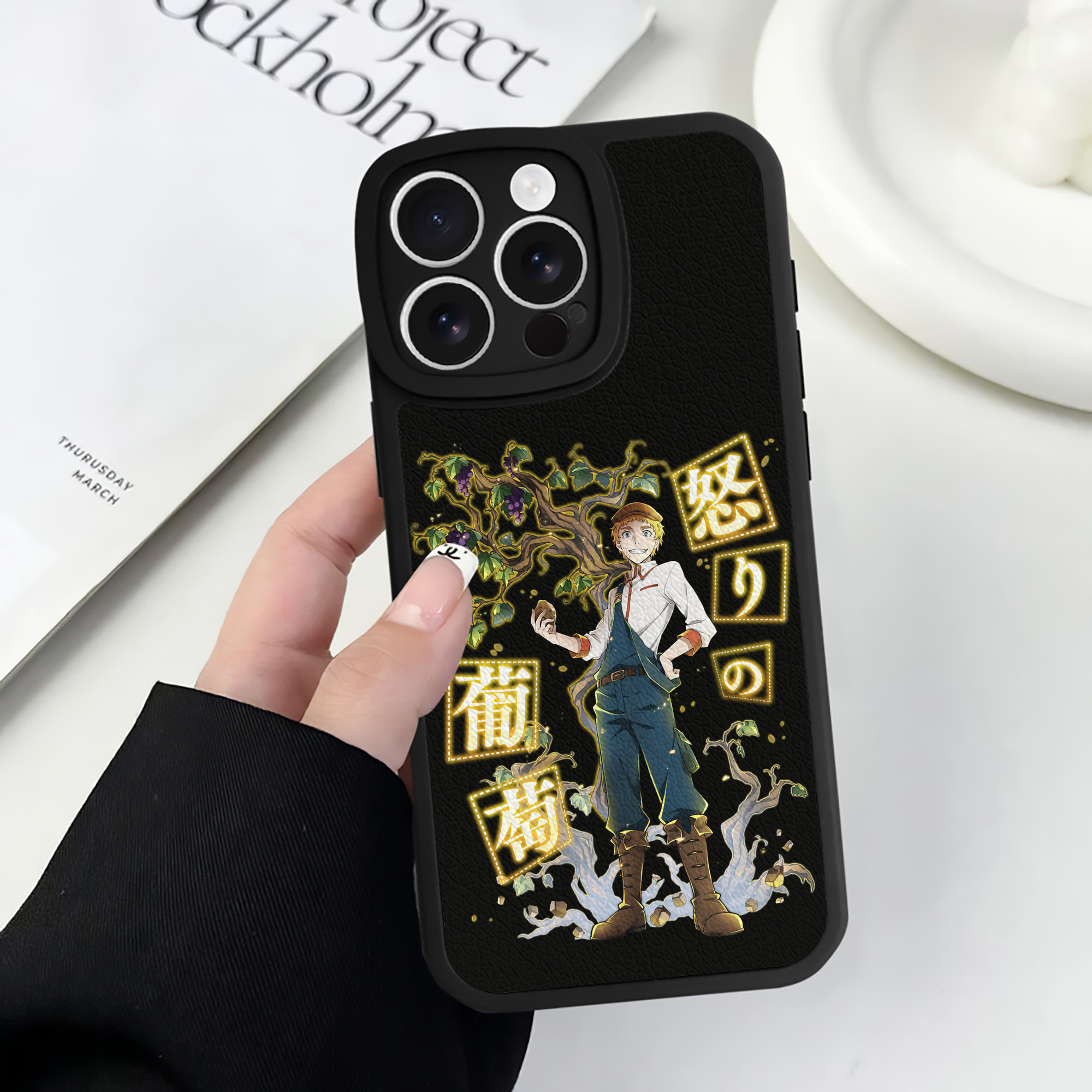 （画像用） 文豪ストレイドッグス Bungo Stray Dogs 【iPhone 16シリーズ対応】シリコンスマホケース（レザー調） 材質：シリコン